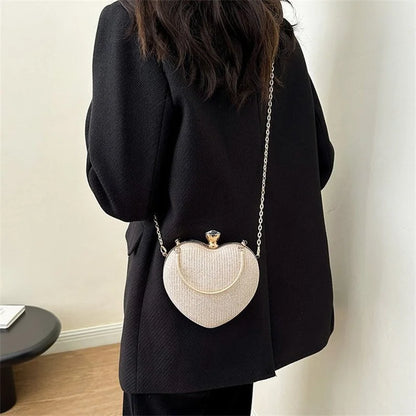 Heart Shape Evening Crossbody Bag