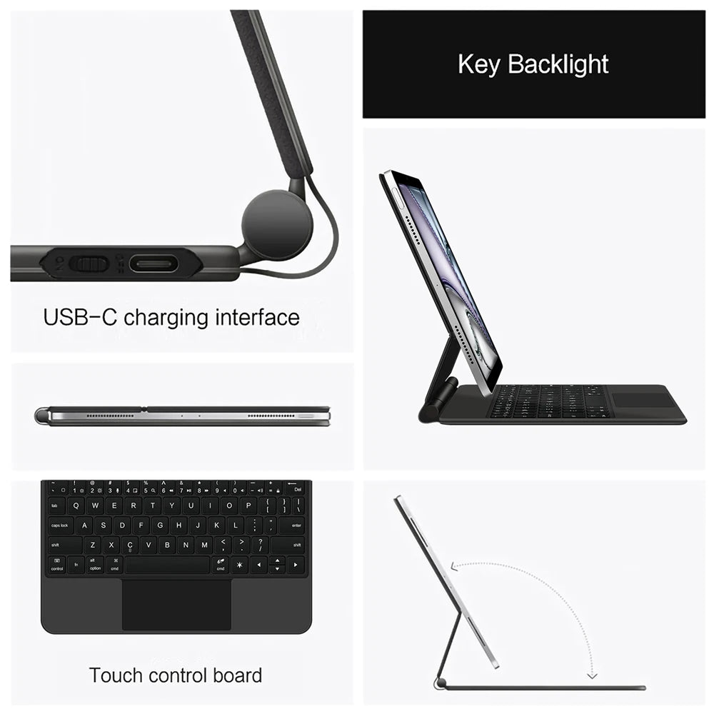 Backlit Keyboard Case with Trackpad for iPad Air & iPad Pro