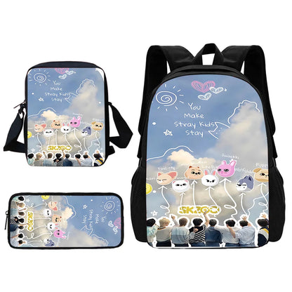Stray Kids 3-Piece School Bag Set