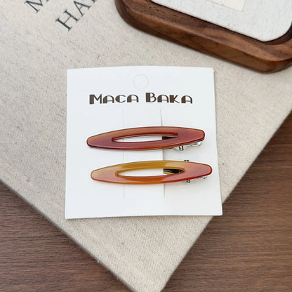 Acetate Hollow Oval Hair Clips Set