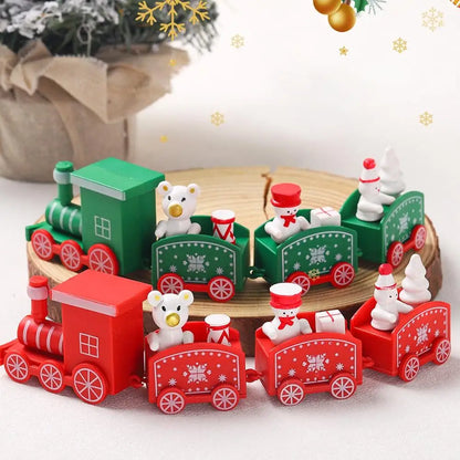 Painted Christmas Train Tabletop Ornament