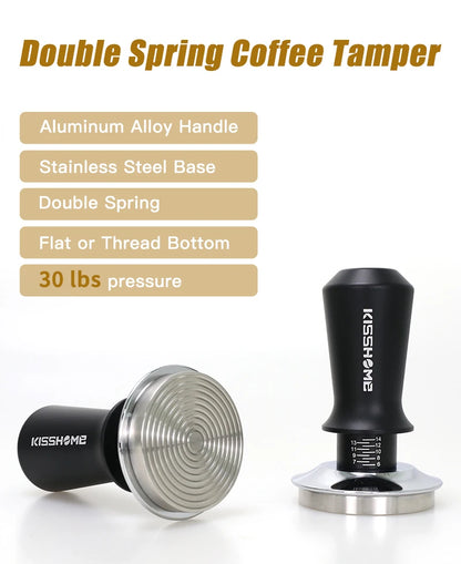 30lb Calibrated Coffee Tamper with Double Spring for Espresso Portafilters