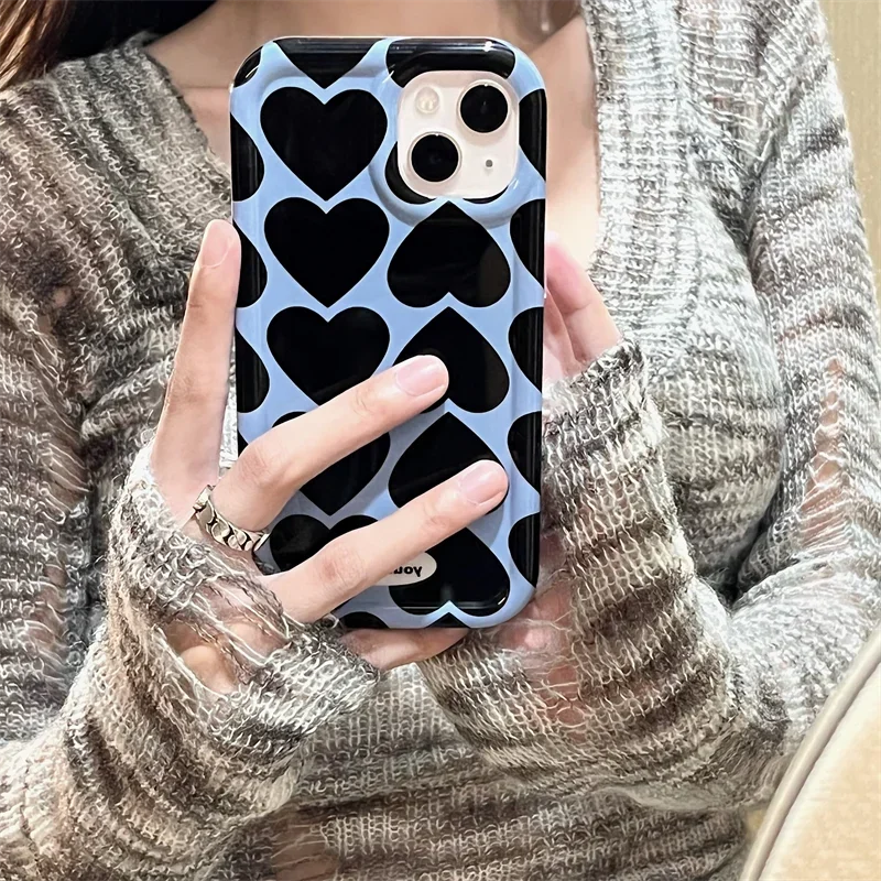 Love Heart Pattern Phone Case For Iphone 11 12 13 Pro Max 14