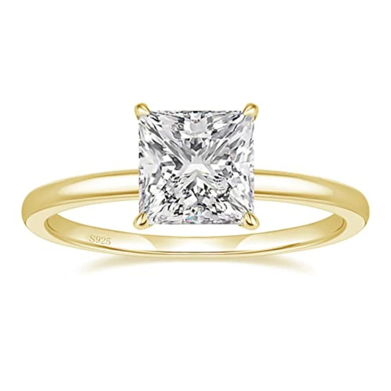2CT Real 925 Sterling Silver Engagement Ring