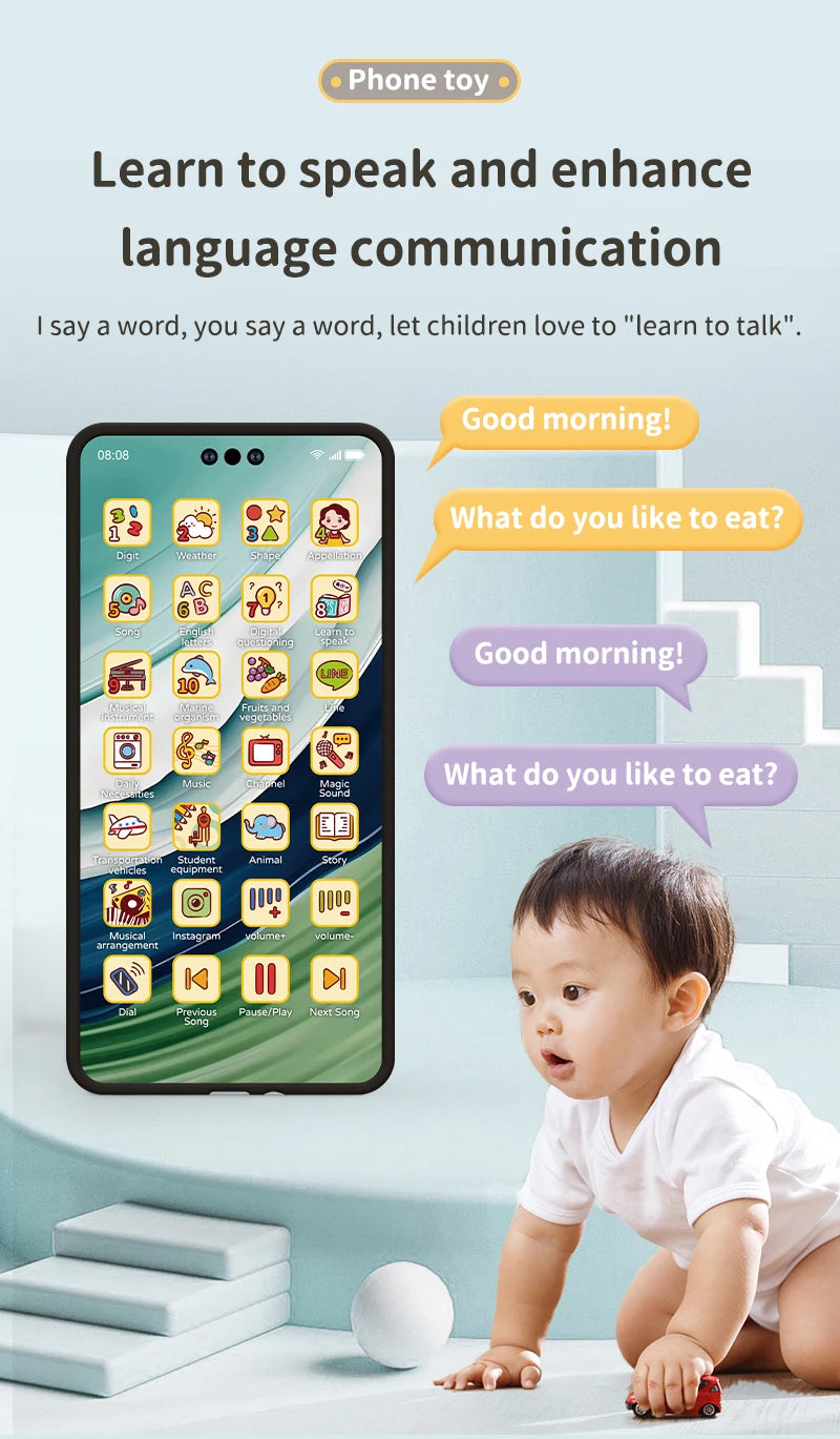 Baby Simulation Educational Phone Toy with Sound & Lights