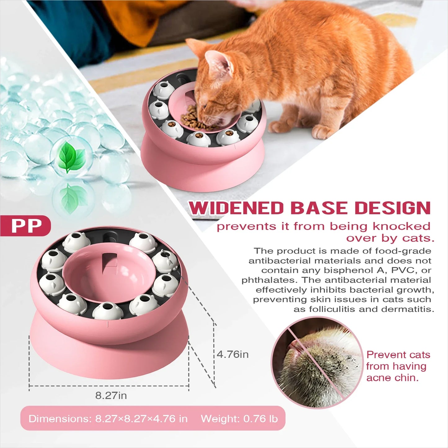 Interactive Slow Feeder Cat Bowl Puzzle Toy