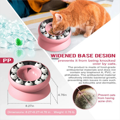 Interactive Slow Feeder Cat Bowl Puzzle Toy
