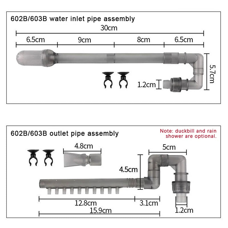 Aquarium Filter Spray Bar & Inlet Outlet Pipe Kit