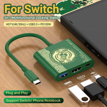PD100W USB-C Game Docking Station with 4K HDMI Output