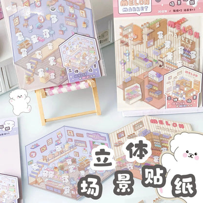 3D Cabin Scene DIY Sticker Kit