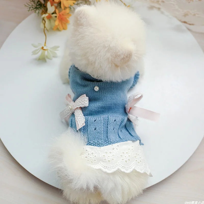 Wool Princess Skirt Pet Sweater for Dogs & Cats