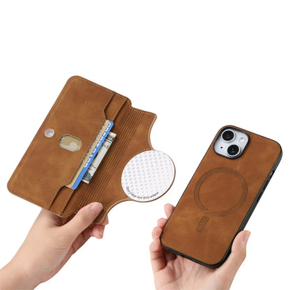 2 in 1 Magnetic Leather Wallet Case For iPhone
