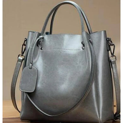 Genuine Leather Women’s Bucket Handbag