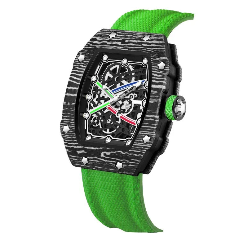 Ultra-Thin Tonneau Men's Nylon Strap Quartz Watch