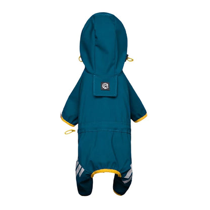 Full-Body Waterproof Dog Overalls with Reflective Strips & Hood