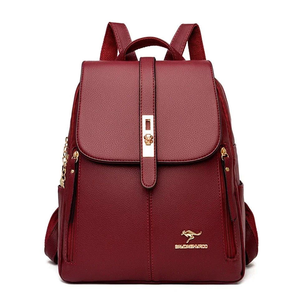 Vintage Leather Backpack for Women