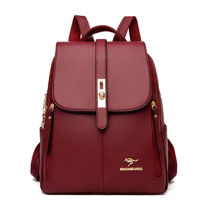 Vintage Leather Backpack for Women