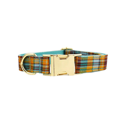 Personalized Plaid Dog Collar, Harness & Leash Set