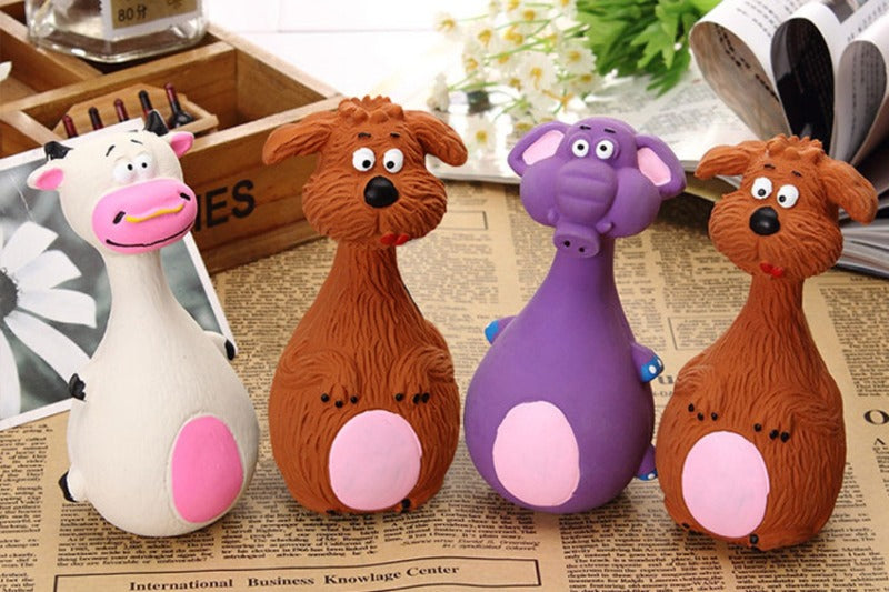 Cartoon Squeaky Rubber Dog Toy