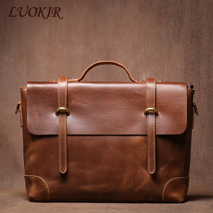 Genuine High Grade Retro Leather Briefcase