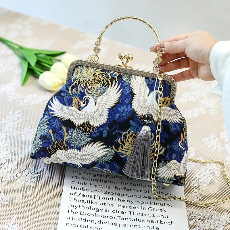 Vintage Embroidered Frame Handbag