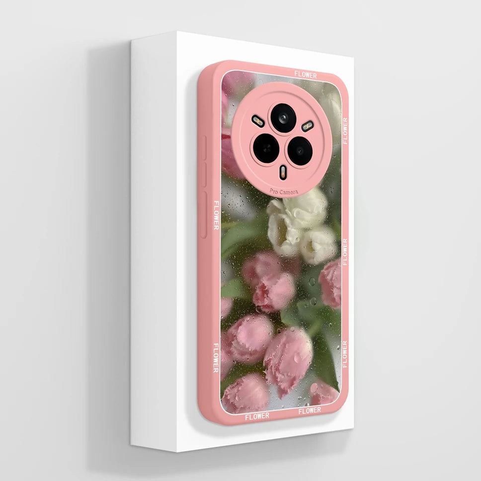 Cute Floral Silicone Case for Realme 14 Pro Series