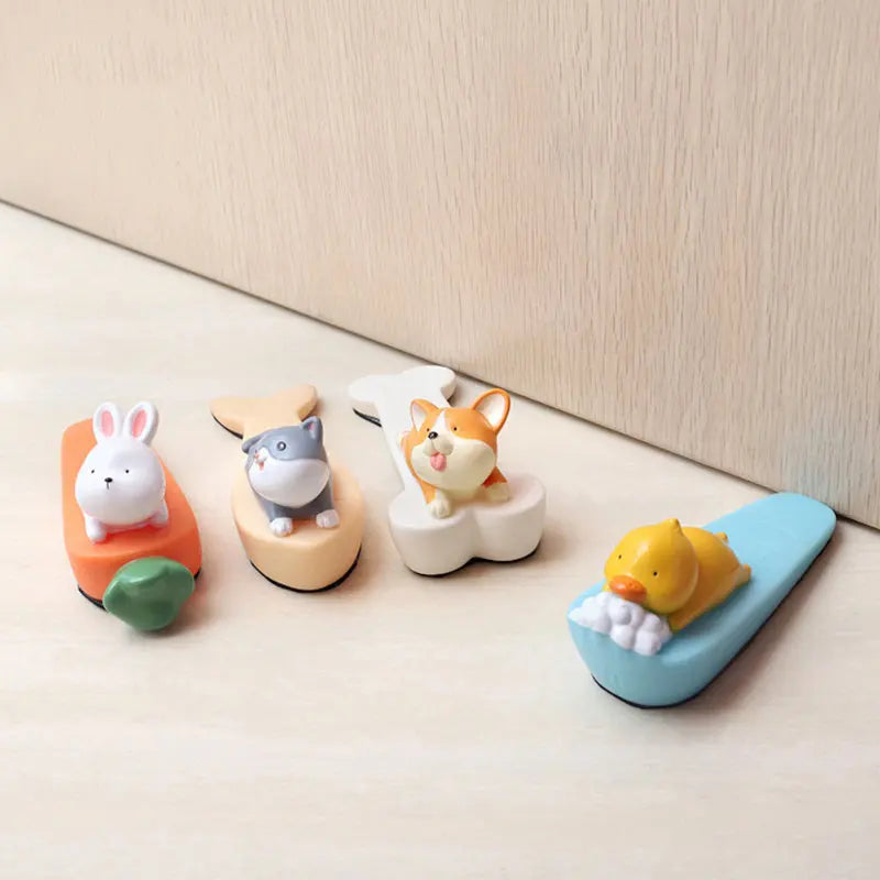 Cute Cartoon Silicone Figure Door Stopper Safety Protector