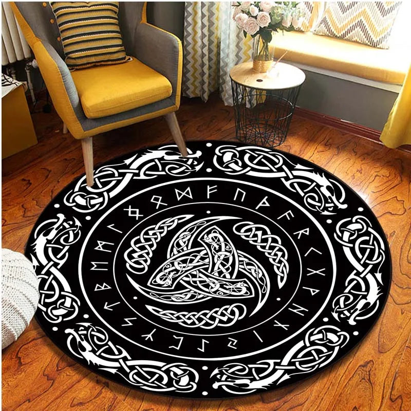 Viking Pattern Circular Non-Slip Foor Mat