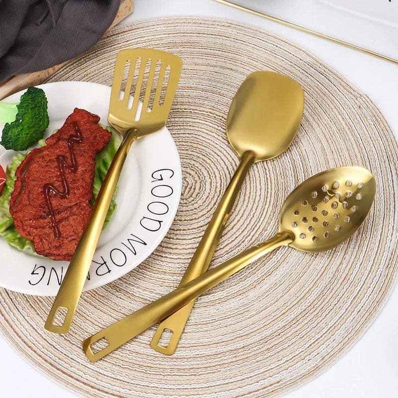 Gold Stainless Steel Kitchen Utensil Set