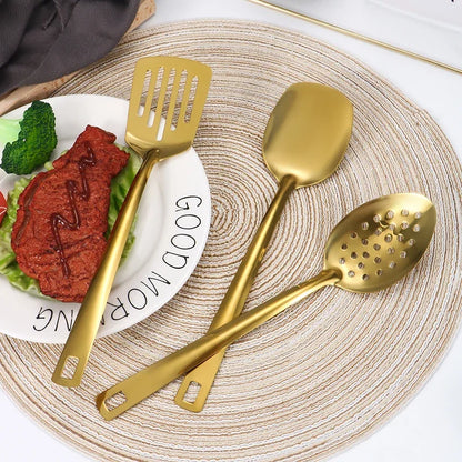Gold Stainless Steel Kitchen Utensil Set