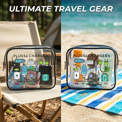 Clear Waterproof Travel Electronics Organizer Pouch