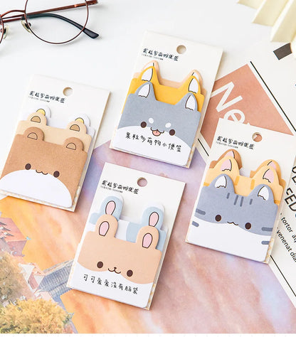 Kawaii Cartoon Animal Sticky Notes