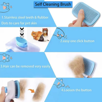Self-Cleaning Pet Grooming Brush