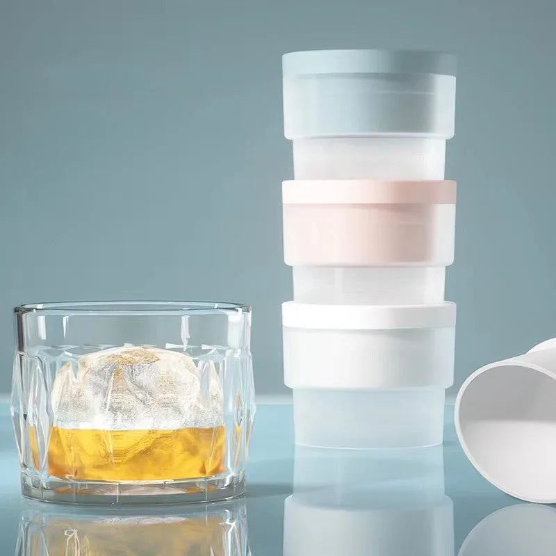 Reusable Round Ice Ball Mold for Whiskey, Cocktails & Chilled Drinks