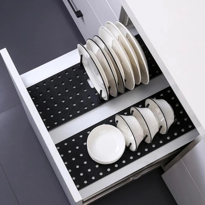 Adjustable Drawer Dish Drying Rack