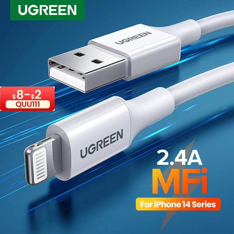 Apple Certified USB-A to Lightning Cable – 2.4A Fast Charge