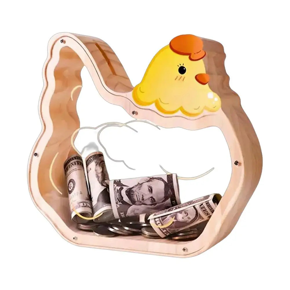 Wooden Animal Piggy Bank for Kids