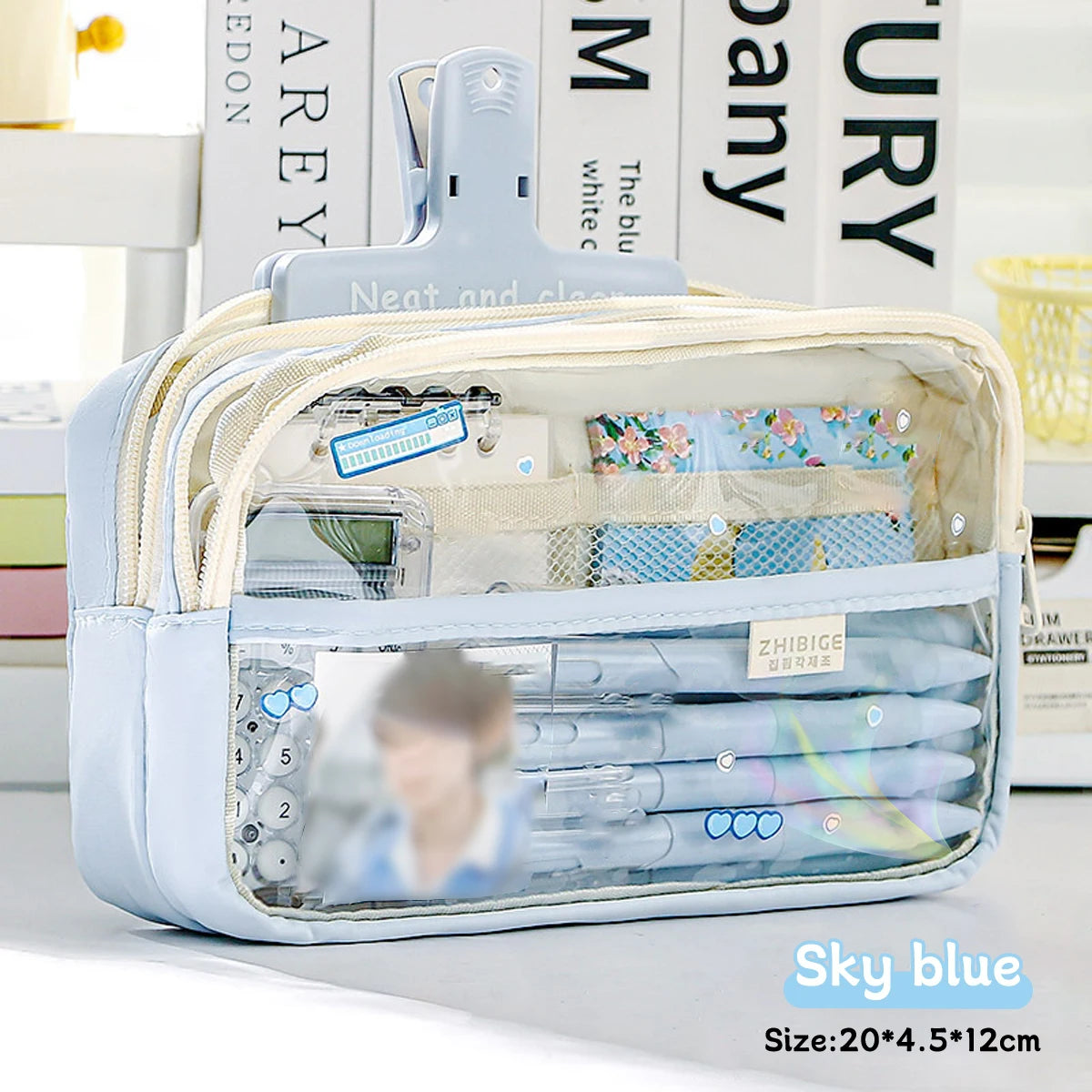 Transparent Four-Layer Pencil Bag