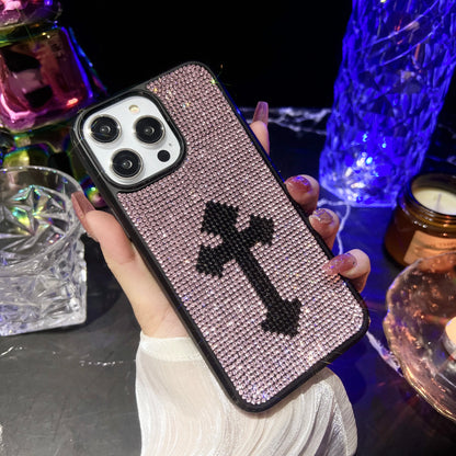 Gothic Cross Rhinestone Shockproof Protective Cover Case For iPhone 15 14 13 12 11 Pro