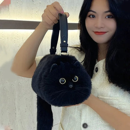 Cute Plush Cat Crossbody Shoulder Bag