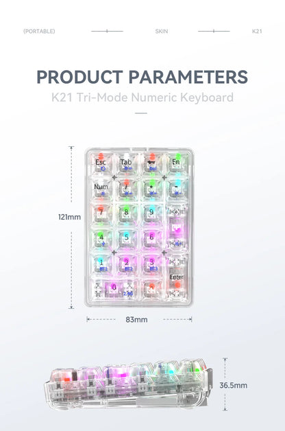 ATTACK SHARK K21 Wireless Mechanical Numeric Keypad
