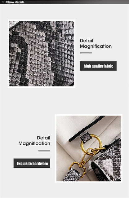 Luxury Snake Pattern Crossbody Shoulder Bag