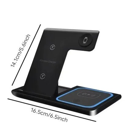 3-in-1 Foldable Wireless Charging Station with LED Light