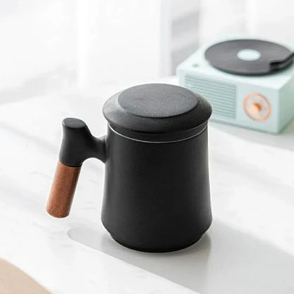 Ceramic Mug with Wooden Handle