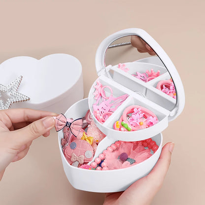 Hair Accessories Storage Box with Mirror