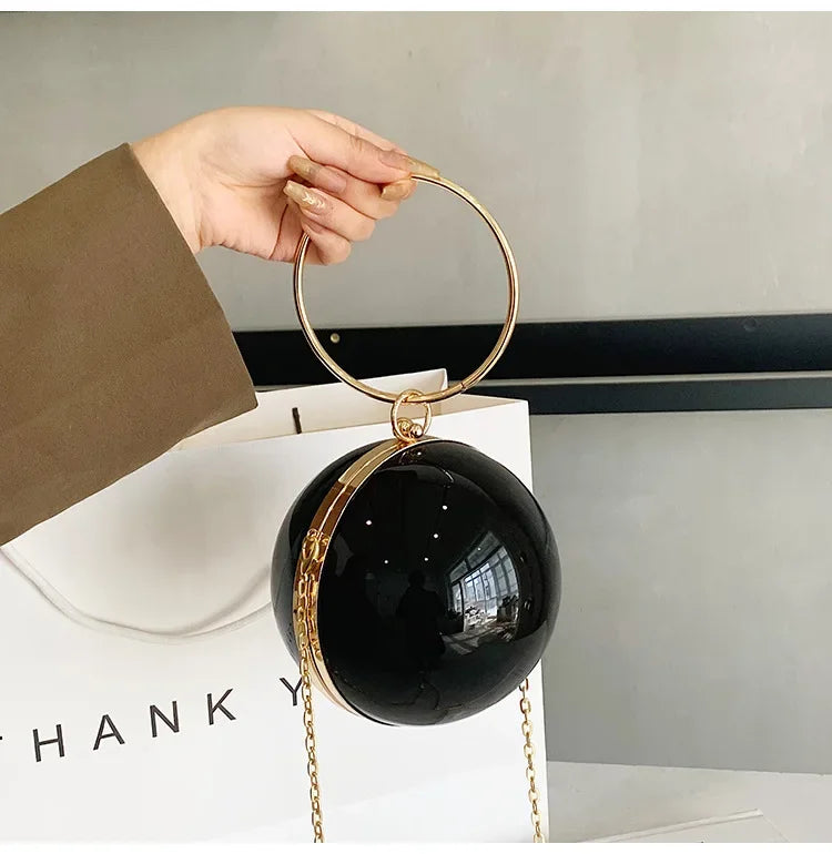 Metallic Sphere Evening Clutch Bag