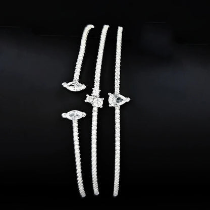 Marquise Open Cubic Zirconia Bangle