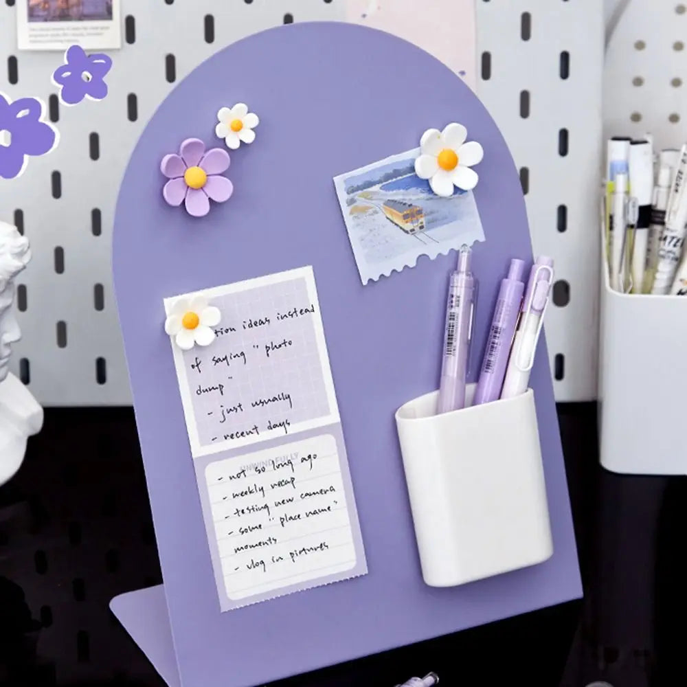 Desktop Magnetic Message Board with Storage Shelf