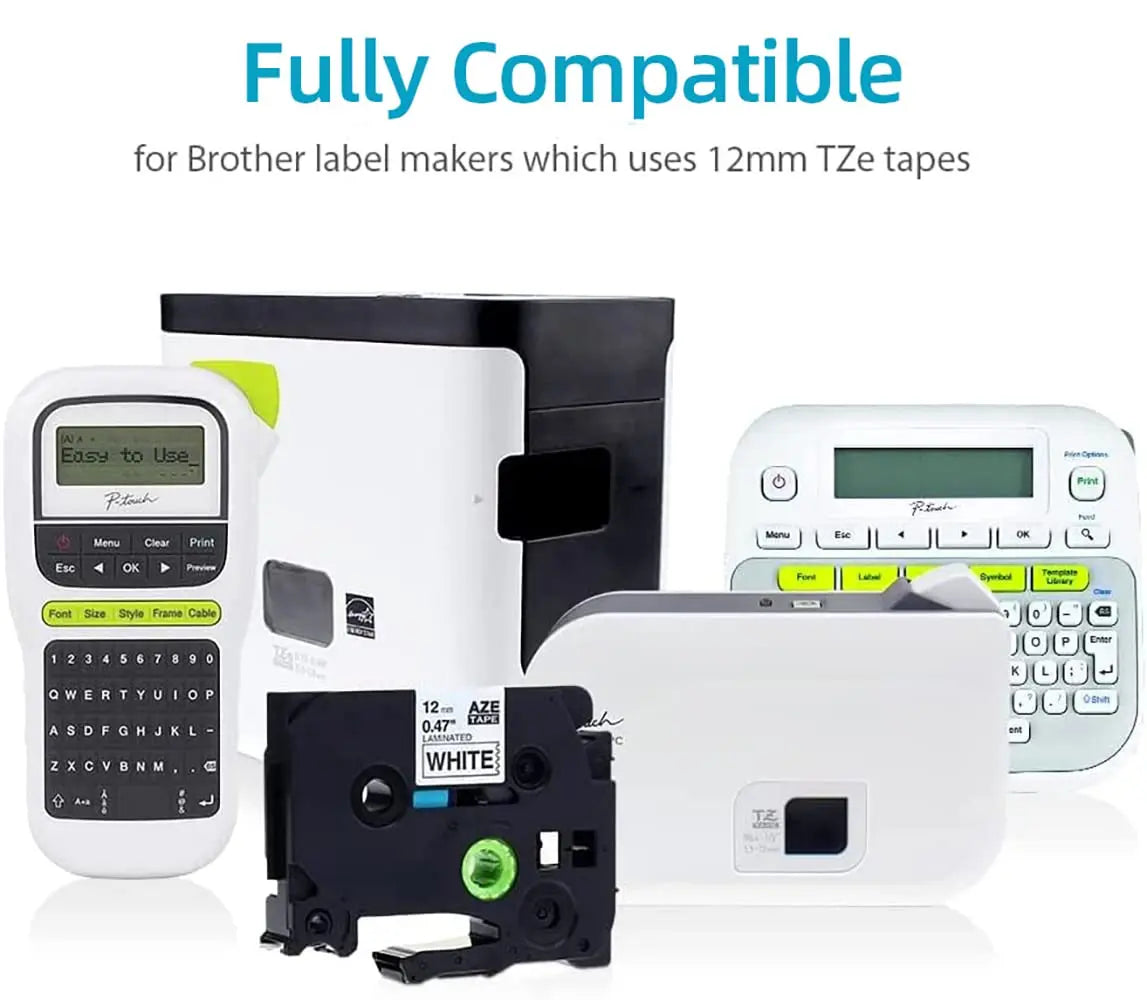 Labelife 5-Pack Compatible Brother P-Touch Label Tape Set