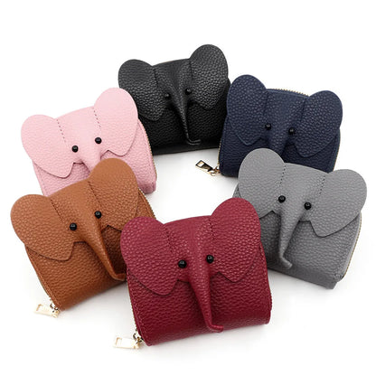 Cute Elephant Women’s Zip Card Wallet